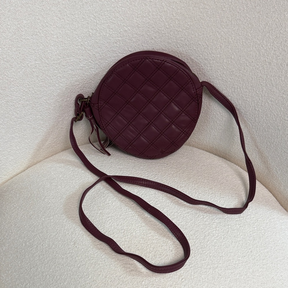 Art Class Quilted Burgundy Crossbody Bag